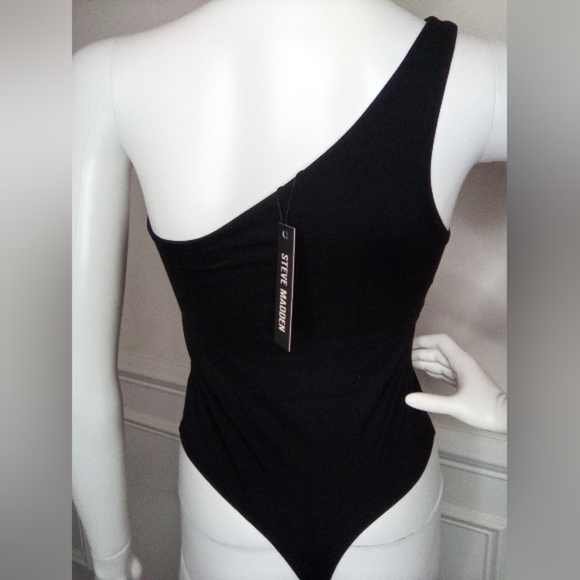 Black One-Shoulder Bodysuit-Steve Madden,Sz.Small - Picture 5 of 6